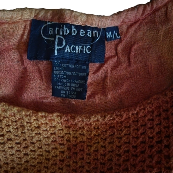 Caribbean Pacific Maxi Dress M/L Orange NWT - Picture 4 of 4